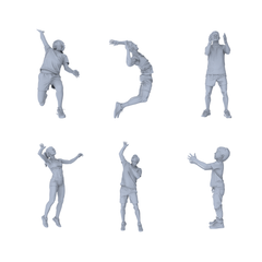 MRY-SFW LYTR725 Modern Ball Sports Figure 6 pcs Miniature Car Diorama Figures Scene Props Accessories Resin 3D Printed Resin Model Kit by SSMODEL