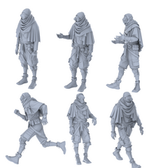 MRY-SFW LYGR478 Sci-Fi Post-Apocalyptic Scavenger Six-Person Daily Routine 3D Printed Resin Model Kit by SSMODEL