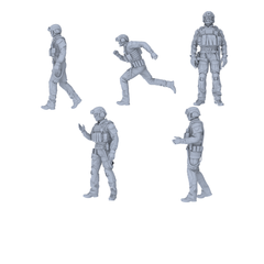 MRY-SFW LYGR558 Modern Miami Special Forces Five-Person Daily Routine 3D Printed Resin Model Kit by SSMODEL