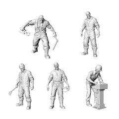 MRY-SFW LYGR315 3D Printed Construction Site Workers Zombies Set ¡§C Builder, Steel Fixer, Cement Worker, Electrician, Tower Crane Driver Model Kit 3D Printed Resin Model Kit by SSMODEL