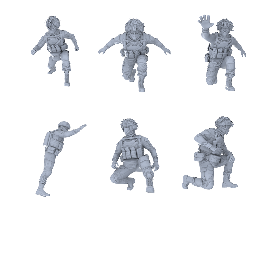 MRY-SFW LYGR539 Modern Alpha Special Forces Seven-Person Tactics Group 3D Printed Resin Model Kit by SSMODEL