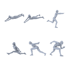 MRY-SFW LYTR726 Modern Swimming Sports Figure 6 pcs Miniature Car Diorama Figures Scene Props Accessories Resin 3D Printed Resin Model Kit by SSMODEL