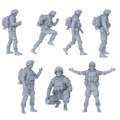 MRY-SFW LYGR489 Modern Russian Army Seven-Person Daily Routine 3D Printed Resin Model Kit by SSMODEL