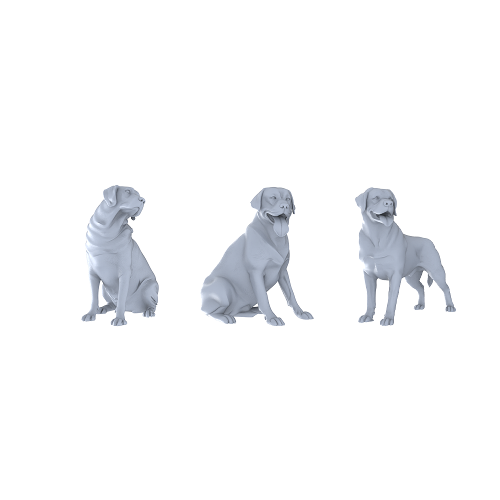MRY-SFW LYTR535 Modern Labrador Retrievers Pose Group of 3 Miniature Car Diorama Figures Scene Props Accessories Resin 3D Printed Resin Model Kit by SSMODEL