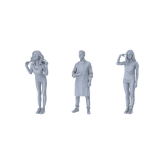 MRY-SFW LYTR408 Urban Daily Trio 3-Figure Set, Life Scene, DIY Paintingation Miniature Car Diorama Figures Scene Props Accessories Resin 3D Printed Resin Model Kit by SSMODEL