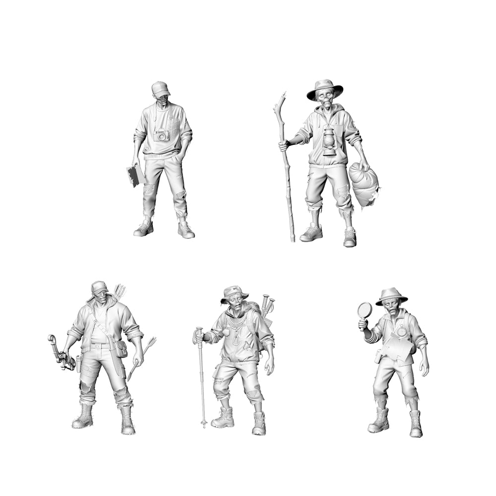 MRY-SFW LYGR305 3D Printed Outdoor Explorer Zombie Miniatures, Post-Apocalyptic Survivor Undead Figures for Tabletop Games & Dioramas 3D Printed Resin Model Kit by SSMODEL