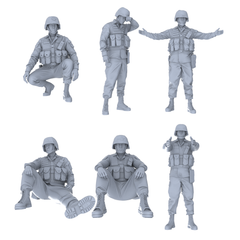 MRY-SFW LYGR456 Modern People's Liberation Army Six-Person Daily Routine 2 3D Printed Resin Model Kit by SSMODEL