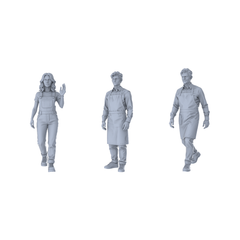 MRY-SFW LYTR374 Food Staff 3-Pack, Ideal Restaurant, Tabletop Painting Miniature Car Diorama Figures Scene Props Accessories Resin 3D Printed Resin Model Kit by SSMODEL