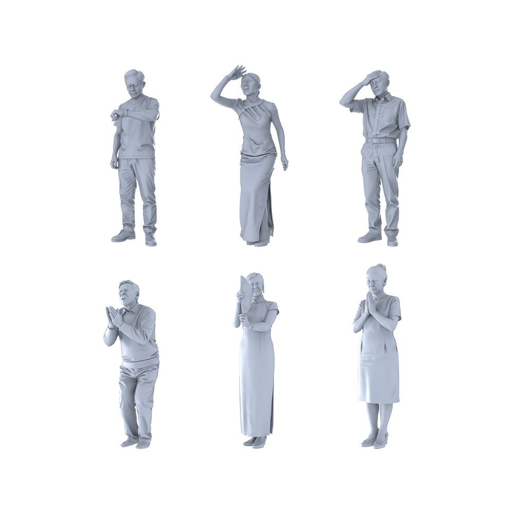 MRY-SFW LYTR473 Modern Parents Outside Exam Hall Waiting Group of 6 Miniature Car Diorama Figures Scene Props Accessories Resin 3D Printed Resin Model Kit by SSMODEL