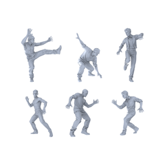 MRY-SFW LYTR507 Modern Dancers Street Style Group of 6 Miniature Car Diorama Figures Scene Props Accessories Resin 3D Printed Resin Model Kit by SSMODEL