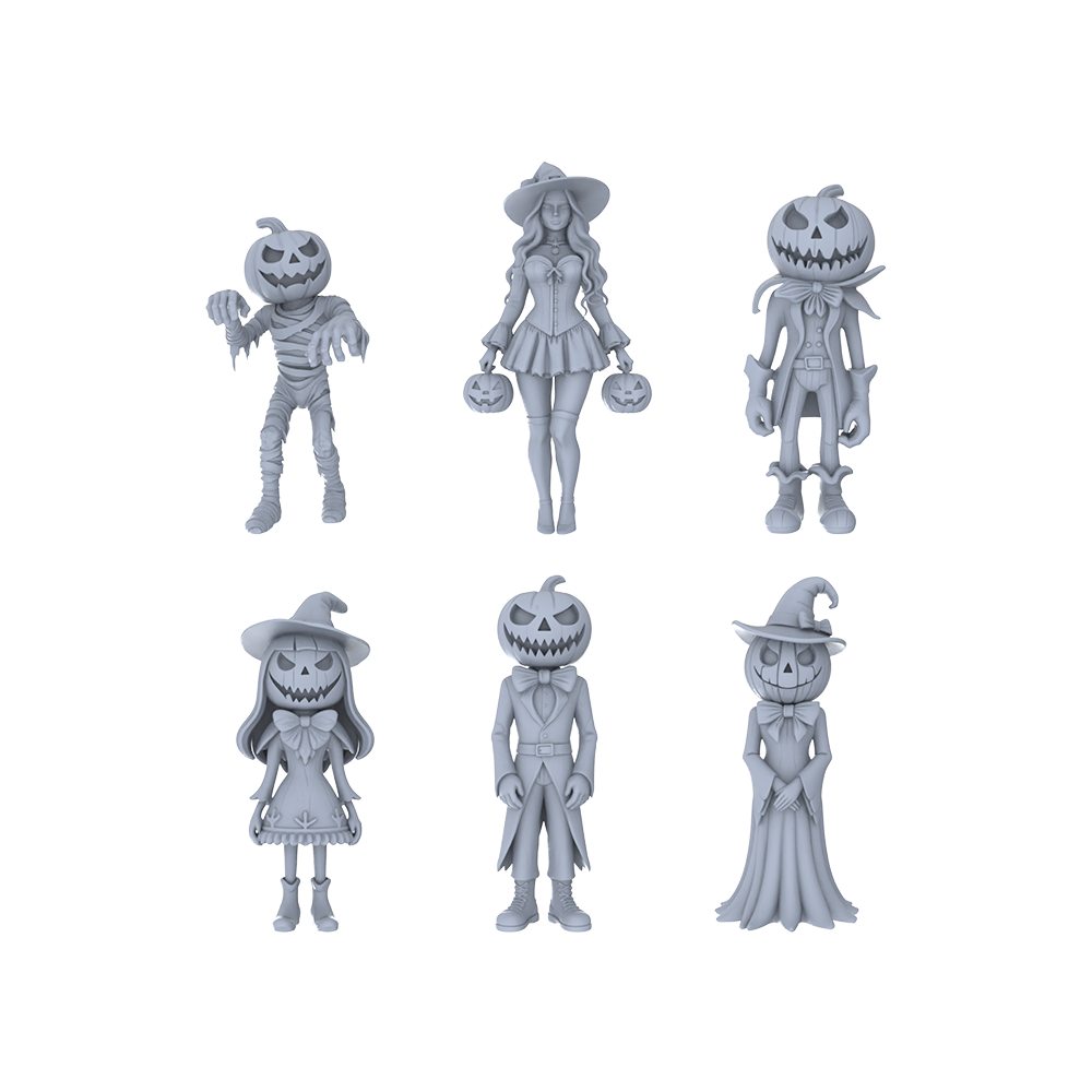 MRY-SFW LYGR148 Halloween pumpkin family wargame model resin blank wargame miniature figure scene character figure hand painted 3D Printed Resin Model Kit by SSMODEL