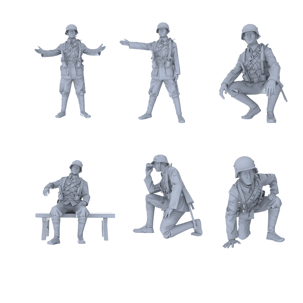 MRY-SFW LYGR543 German-Equipped Division Six-Person Daily Routine 2 3D Printed Resin Model Kit by SSMODEL