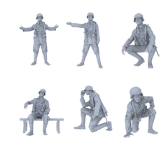 MRY-SFW LYGR543 German-Equipped Division Six-Person Daily Routine 2 3D Printed Resin Model Kit by SSMODEL