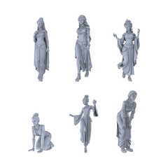Yao's Studio LYTR263 Ancient Beauty Hexad Resin Miniature Model 6-Figure Set, Unpainted Classical Dance Figures, DIY Painting Scene Decoration Miniatures Diorama Resin Figures 3D Printed Resin Model Kit by SSMODEL