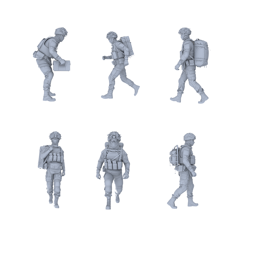 MRY-SFW LYGR531 Modern Alpha Special Forces Six-Person Carrying Group 3D Printed Resin Model Kit by SSMODEL