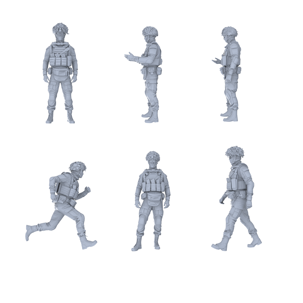 MRY-SFW LYGR533 Modern Alpha Special Forces Six-Person Daily Routine 3D Printed Resin Model Kit by SSMODEL