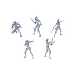 MRY-SFW LYGR066 Blade Squad 2 Military Theme Wargame Resin White Model Game Theme Sci-Fi Theme Wargame Miniature Soldiers Scene Characters Figure Hand-Painted 3D Printed Resin Model Kit by SSMODEL