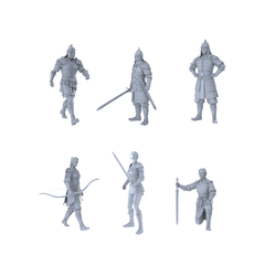 MRY-SFW LYTR436 Ironclad Warriors Hexad 6-Figure Set, Ancient Warrior, DIY Paintingation Miniature Car Diorama Figures Scene Props Accessories Resin 3D Printed Resin Model Kit by SSMODEL