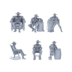 MRY-SFW LYGR128 Western Cowboy Casual Pose2 Game Theme Wargame Resin White Model Wargame Miniature Soldier Scene Character Hand Painted Hand Paint 3D Printed Resin Model Kit by SSMODEL