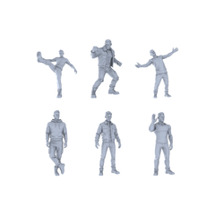 Yao's Studio LYTR316 Unpainted Street Style Miniatures 6-Pack | For Diorama & Hobby Painting Miniatures Diorama Resin Figures 3D Printed Resin Model Kit by SSMODEL