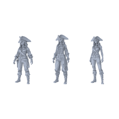MRY-SFW LYTR540 Age of Exploration Caribbean Female Pirates Three in Varied Styles Miniature Car Diorama Figures Scene Props Accessories Resin 3D Printed Resin Model Kit by SSMODEL