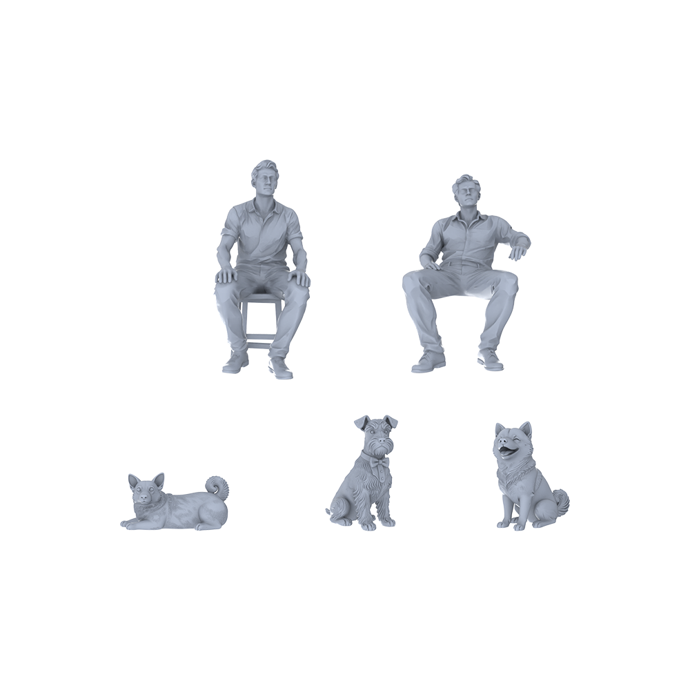 Yao's Studio LYTR176 Unpainted Companion Time Resin Miniature Figure 5-Piece Set, Resin DIY Painting Models for Daily Diorama & Collection Miniatures Diorama Resin Figures 3D Printed Resin Model Kit by SSMODEL