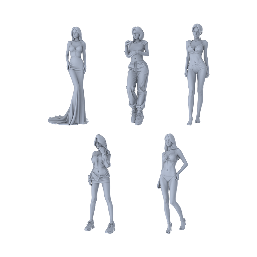 MRY-SFW LYGR173 Beauty 2 Female Warrior Chess Resin White Model War Game Miniature Soldier Scene Character Figure Hand Painted 3D Printed Resin Model Kit by SSMODEL