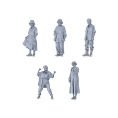 MRY-SFW LYTR646 Modern Trendy Vitality Style Elderly Female Multi-Pose Five-Person Set Miniature Car Diorama Figures Scene Props Accessories Resin 3D Printed Resin Model Kit by SSMODEL
