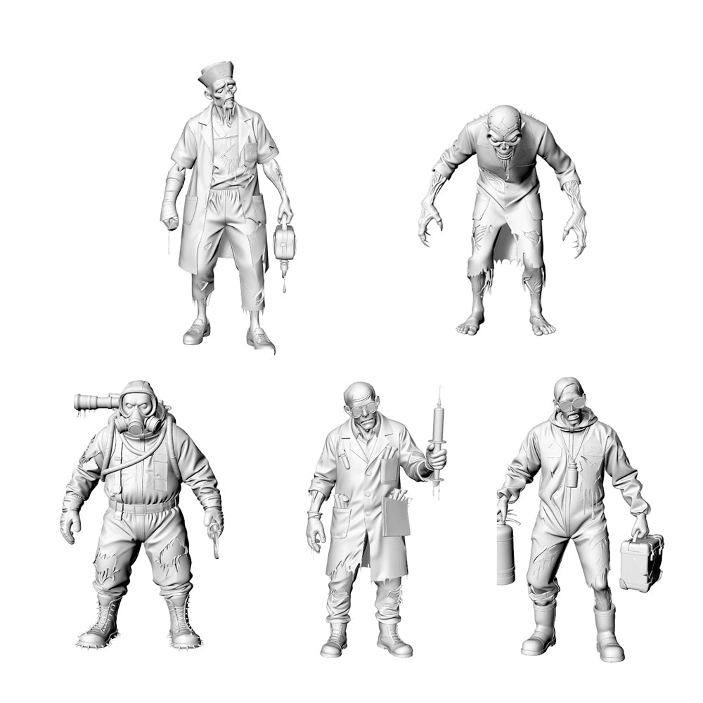 MRY-SFW LYGR307 3D Printed Bio-Mutant Zombie Miniatures, Post-Apocalyptic Experiment Undead Figures for Tabletop Games & Dioramas 3D Printed Resin Model Kit by SSMODEL