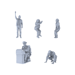 MRY-SFW LYTR427 Amusement Park Moments Quintet 5-Figure Set, Park Interaction, DIY Paintingation Miniature Car Diorama Figures Scene Props Accessories Resin 3D Printed Resin Model Kit by SSMODEL