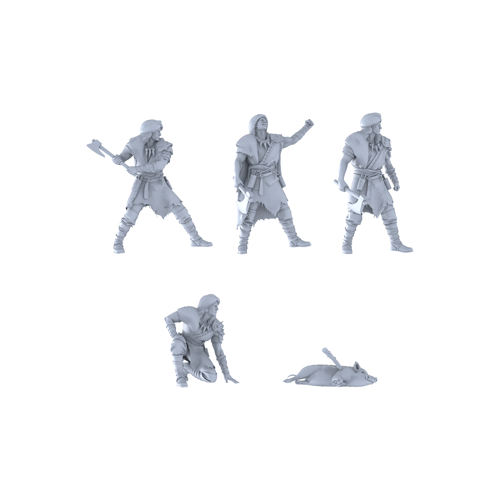 MRY-SFW LYGR243 Historical Vikings Five-Man Group Hunting 2 3D Printed Resin Model Kit by SSMODEL