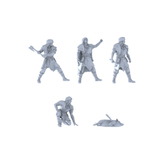 MRY-SFW LYGR243 Historical Vikings Five-Man Group Hunting 2 3D Printed Resin Model Kit by SSMODEL