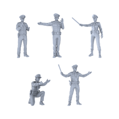 Yao's Studio LYTR294 Traffic Police Quintet Resin Miniature Model 5-Figure Set, Unpainted Traffic Control Figures, DIY Painting Scene Decoration Miniatures Diorama Resin Figures 3D Printed Resin Model Kit by SSMODEL