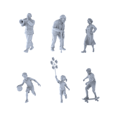 MRY-SFW LYTR295C Modern Playful Child Running with Windmill Single 1pc 3D Printed Resin Model Kit by SSMODEL