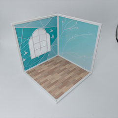 LYTP122002 1/12 Universal Wall & Floor Combination 3D Printing DIY Miniature Scene Dollhouse Creative Pendant Desktop Scene OB Baby 12-Inch Baby House Assembly Versatile Wall BJD Spring Guest Room Or Sweet Guest Room