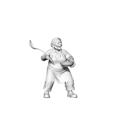 Detail view of MRY-SFW LYGR321 3D Printed Canteen Staff Zombies Set - Cook, Baker, Server, Cleaner Unpainted Model Kit Model
