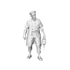 Detail view of MRY-SFW LYGR307 3D Printed Bio-Mutant Zombie Miniatures, Post-Apocalyptic Experiment Undead Figures for Tabletop Games & Dioramas Model