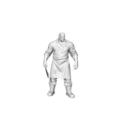 Detail view of MRY-SFW LYGR323 3D Printed Post-Apocalyptic Supermarket Clerk Survivors Set Wargame Miniatures Model