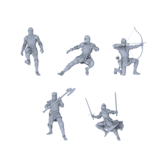MRY-SFW LYGR049 Medieval knight, combat pose, historical theme, magic theme, wargame, resin white model, fantasy theme, wargaming miniature, scene character, figure, hand-painted S Scale 3D Printed Resin Model Kit by SSMODEL