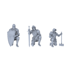 MRY-SFW LYGR046 Medieval knight, kneeling pose, historical theme, magic theme, wargame, resin white model, fantasy theme, wargaming miniature, scene character, figure, hand-painted S Scale 3D Printed Resin Model Kit by SSMODEL