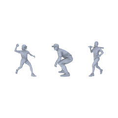 Yao's Studio LYTR131 Baseball Game Scene Resin Miniature Model 3-Figure Set - Baseball Player Figures Unpainted DIY Model Painting Sports Scene Decor 1set 3D Printed Resin Model Kit by SSMODEL