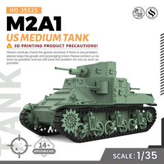 SSMODEL 525 Military Armoured Model Kit US M2A1 Medium Tank