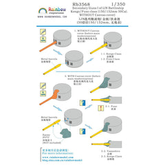 Rainbow 3568 Secondary Guns I of IJN Battleship Kongo/Fuso class (150/152mm 50Cal. WITHOUT Canvas cover)
