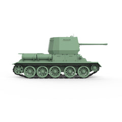 Detail view of SSMODEL 751 Military Armoured Model Kit Soviet T-34 Anti Aircraft Tank Model