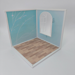 LYTP122001 1/12 Universal Wall & Floor Combination 3D Printing DIY Miniature Scene Dollhouse Creative Pendant Desktop Scene OB Baby 12-Inch Baby House Assembly Versatile Wall BJD Spring Bedroom Or Sweet Bedroom