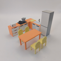 LYTP121004 1/12 Spring Kissed Moments Spring Kitchen 3D Printing DIY Miniature Scenes Dollhouse Creative Decorations Desktop Scenarios Mini Models 12-Inch BJD OB Doll