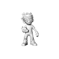 Detail view of MRY-SFW LYGR301 3D Printed Chibi Zombie Miniatures, Post-Apocalyptic Kid-Style Figures for Tabletop Games & Collectibles Model