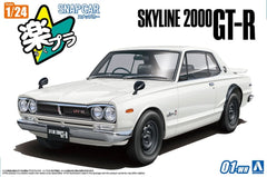 Aoshima AO-06590 1/24 SNAP CAR KPGC10 SKYLINE HT 2000GT-R 1971 White