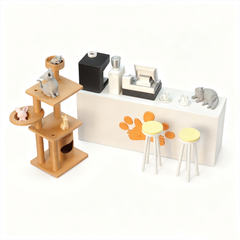 LYTP121018 1/12 Kitty Parlour 3D Printing DIY Miniature Scenes Dollhouse Creative Decorations Desktop Scenarios Mini Models 12-Inch BJD OB Doll