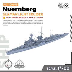 SSMODEL 565 Military Warship Model Kit German Navy Nuernberg Light Cruiser
